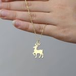 آویز طلا گوزن برفی